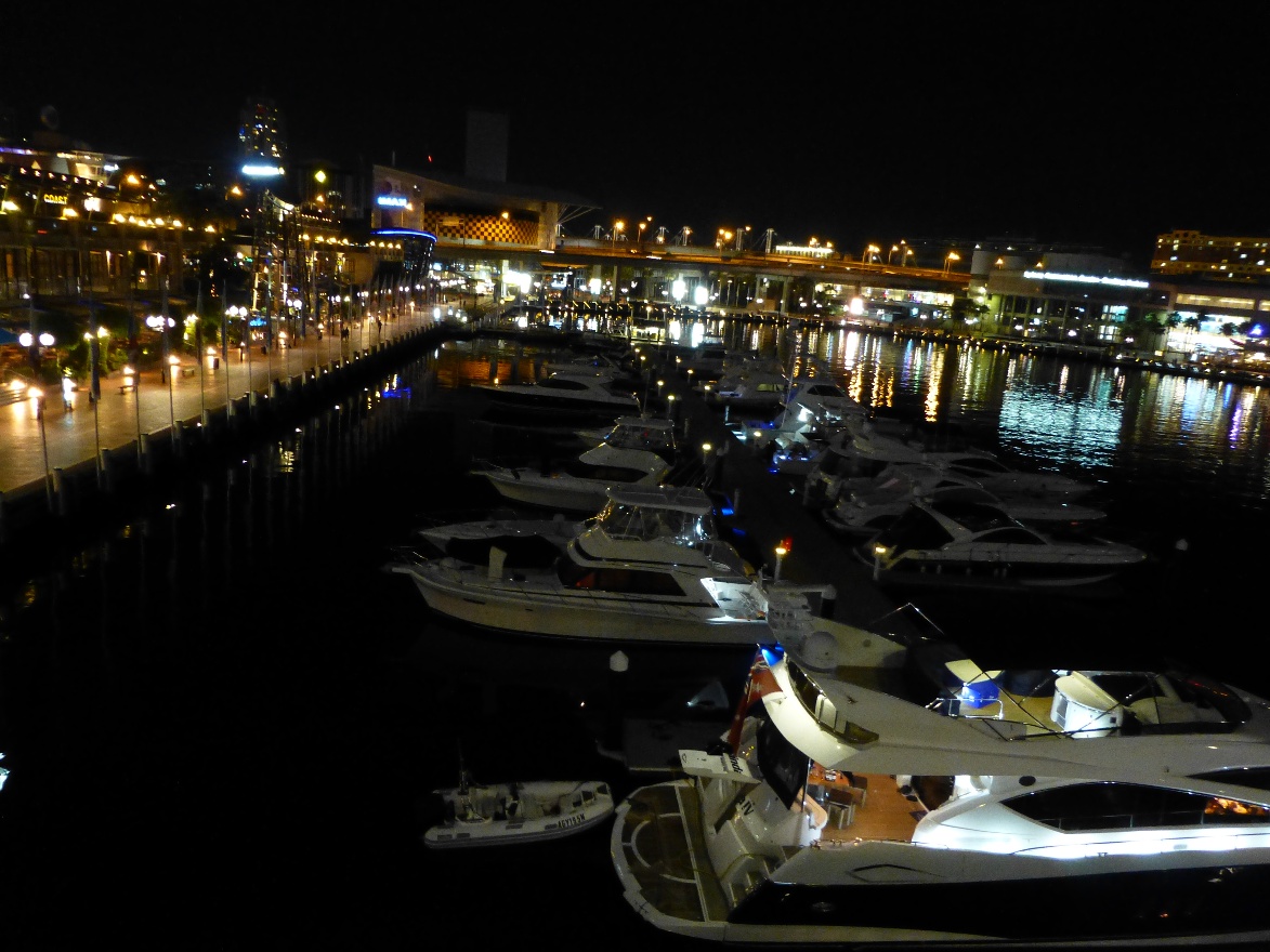 Boats at night