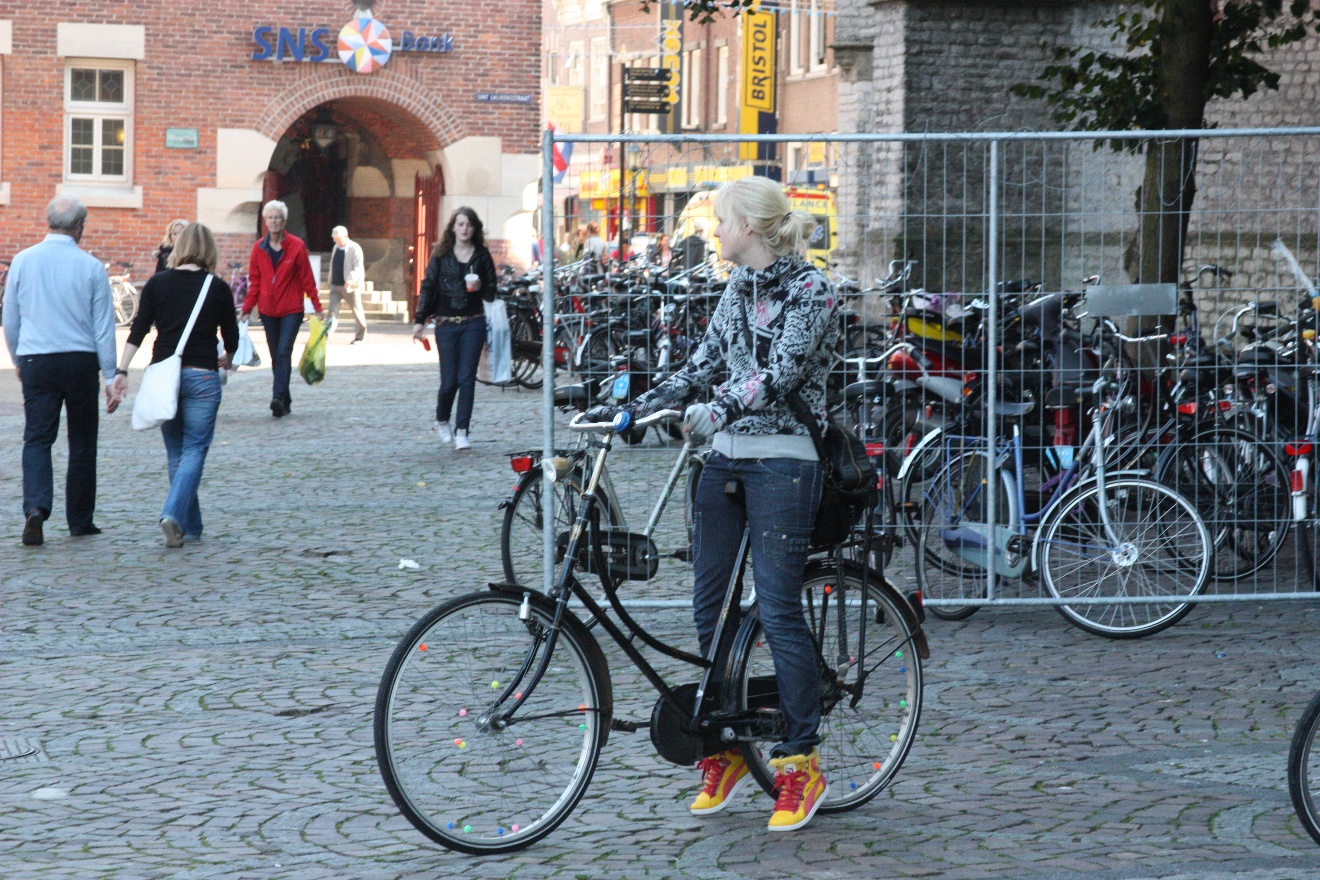 Girl and bicycle