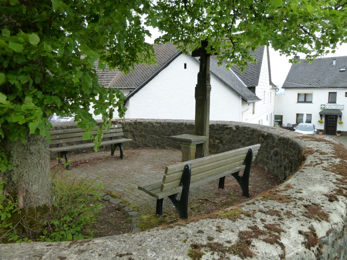 Benches and a cross