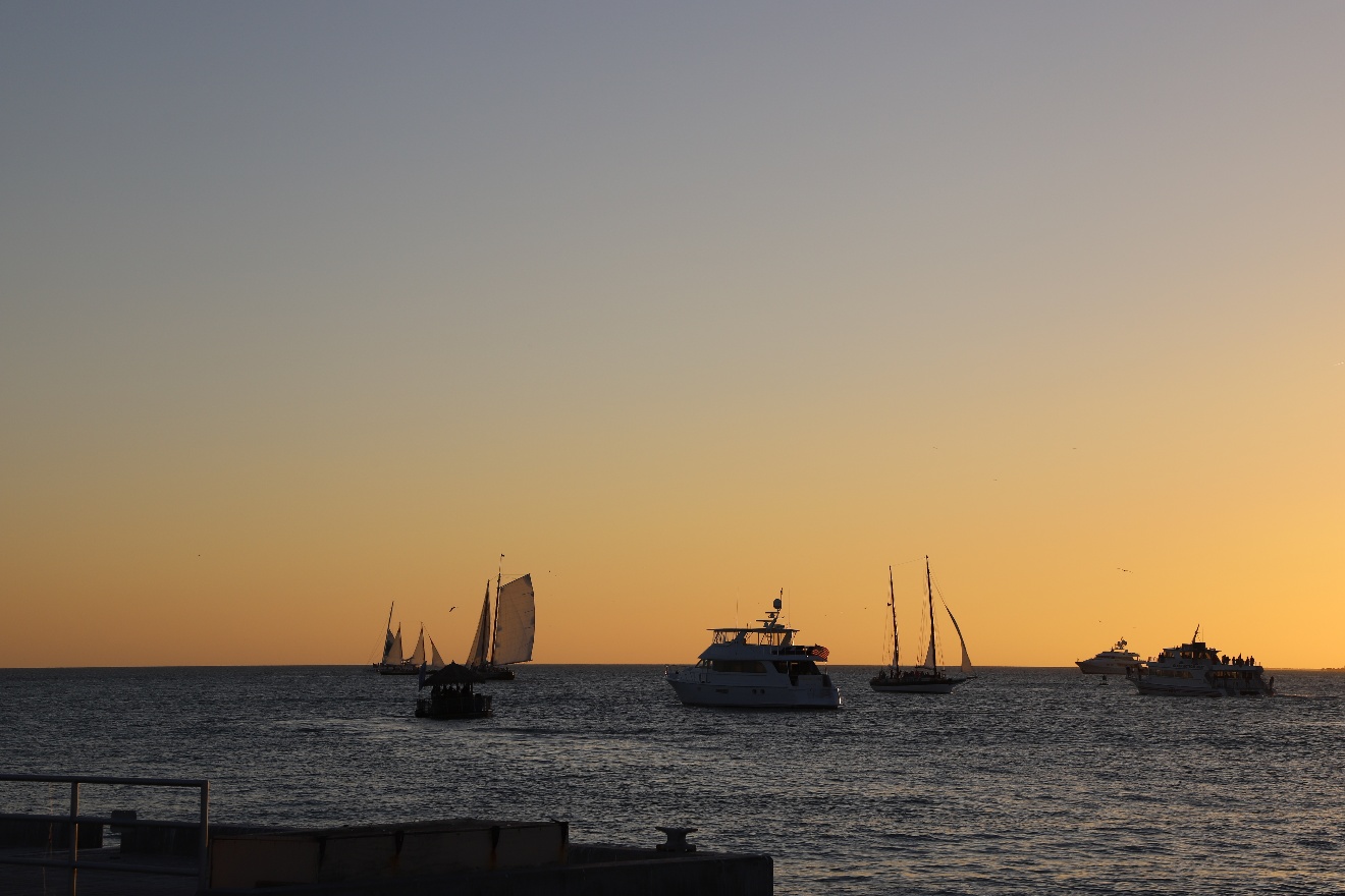Boats and sunset