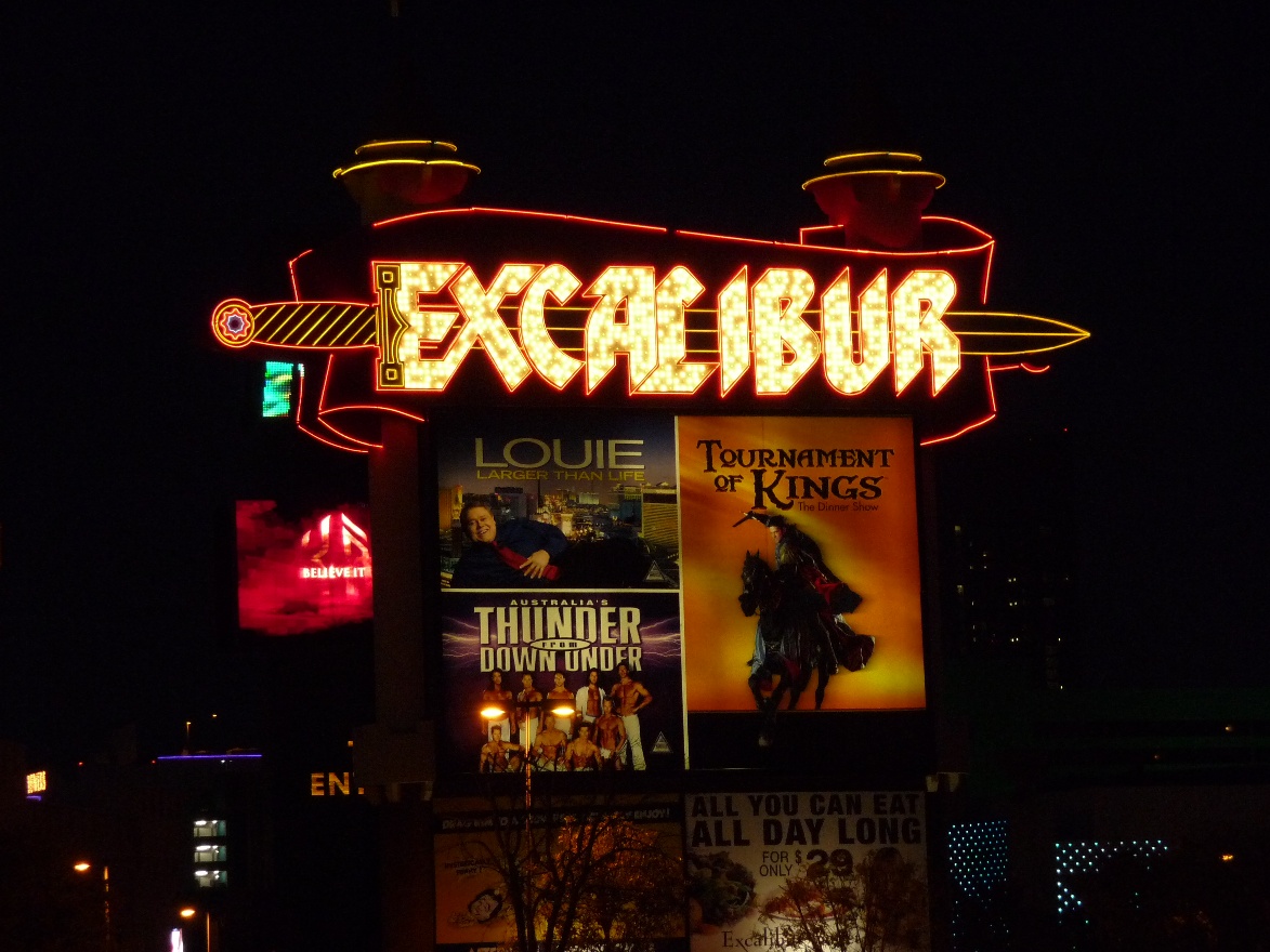 Excalibur at night