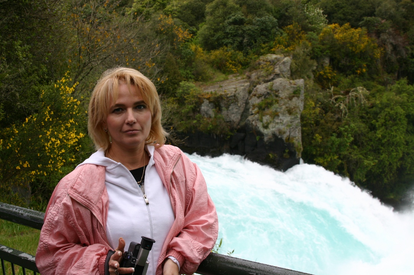 Sveta and waterfall