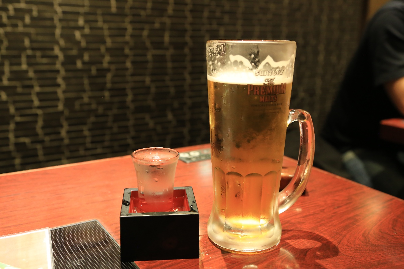 First Japaneze beer and sake