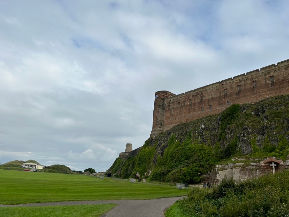 Bamburgh castle and criket field