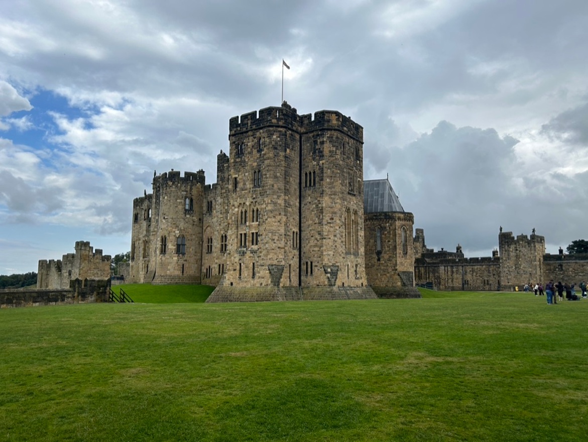 Towers and green field