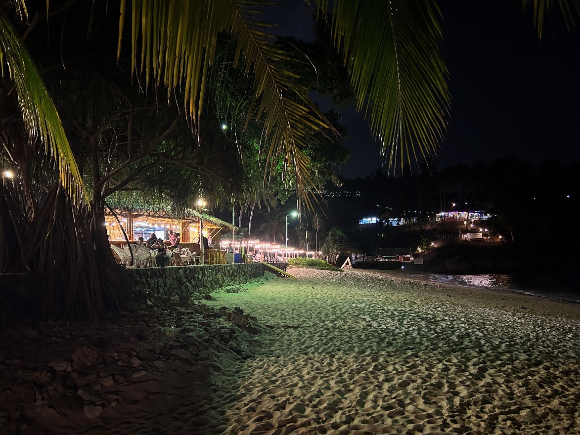 Merlin beach at night