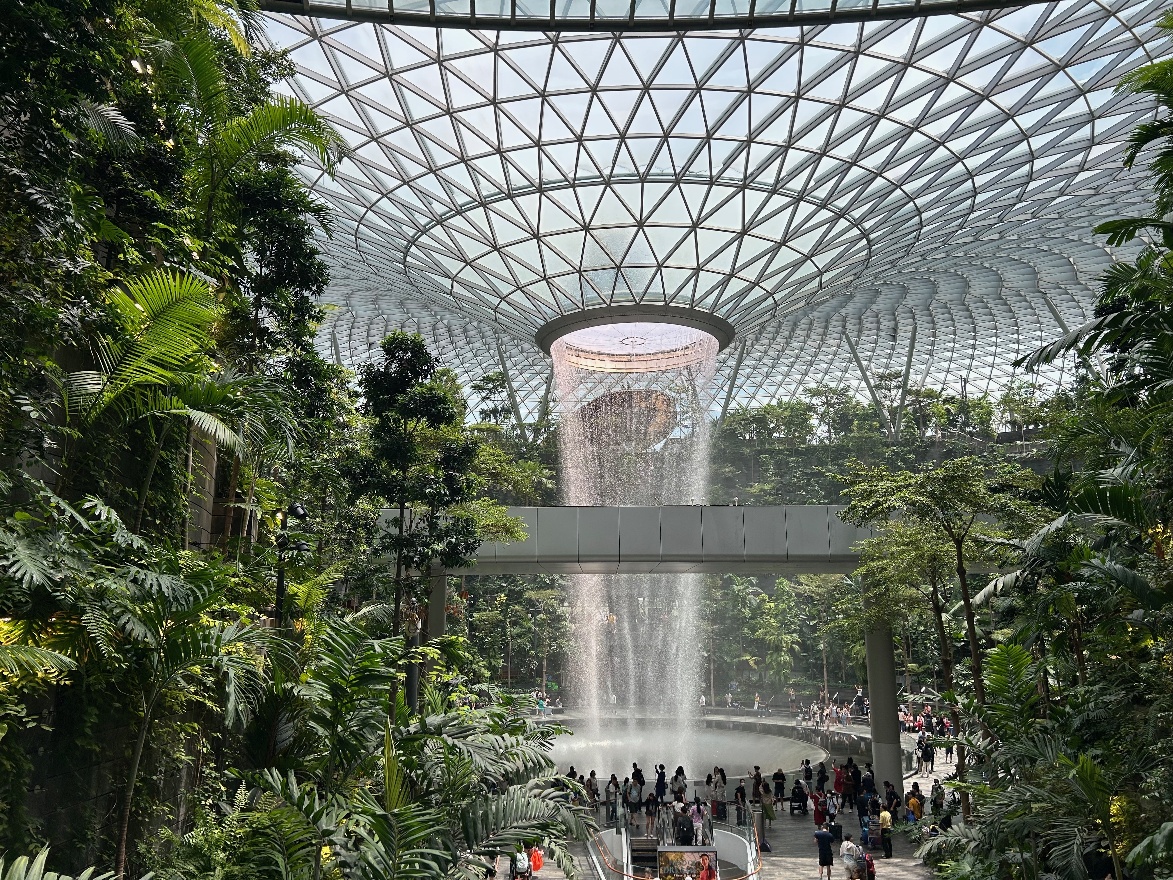 Waterfall at airport