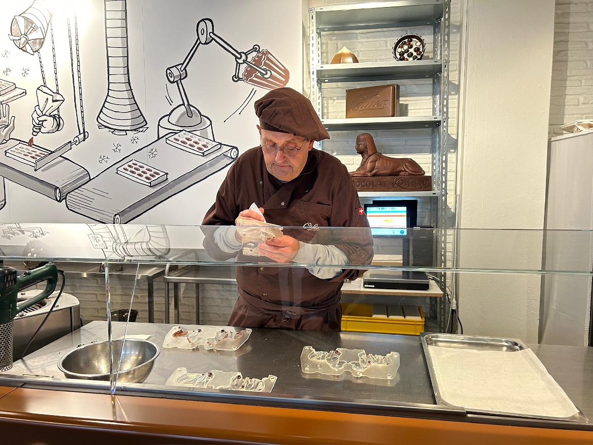At Maison Cailler chocolate factory